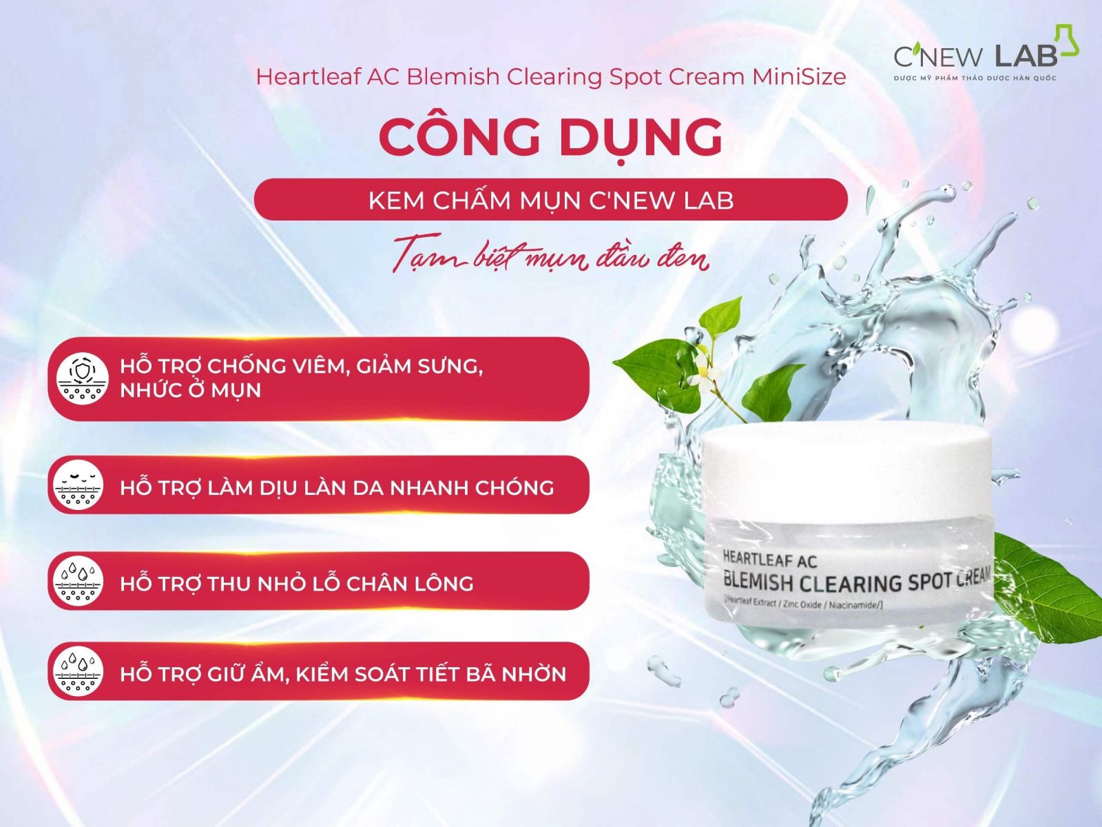C'New Lab Heartleaf AC Blemish Clearing Spot Cream MiniSize